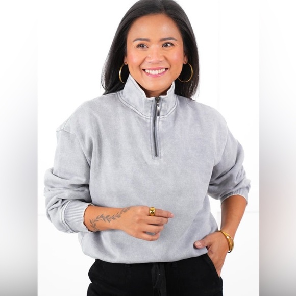 Zenana half zip fleece pullover - Picture 2 of 5